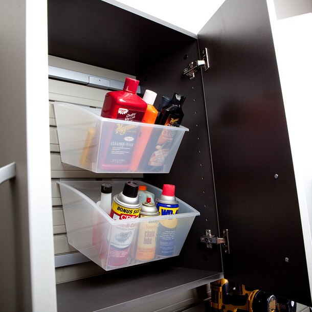 Flow Wall Medium Storage Hard Bin 3 Pack - Clear