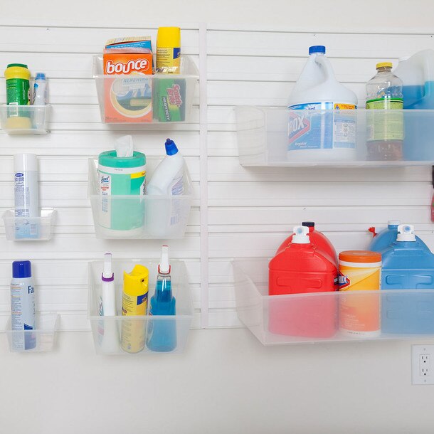 Flow Wall Medium Storage Hard Bin 3 Pack - Clear