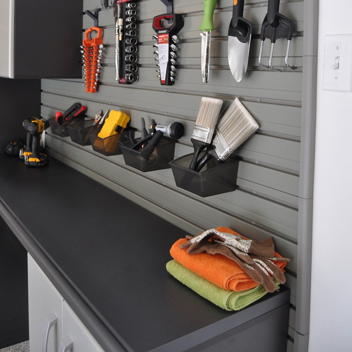 Flow Wall 7 Piece Deluxe Cabinet Storage Set - Silver