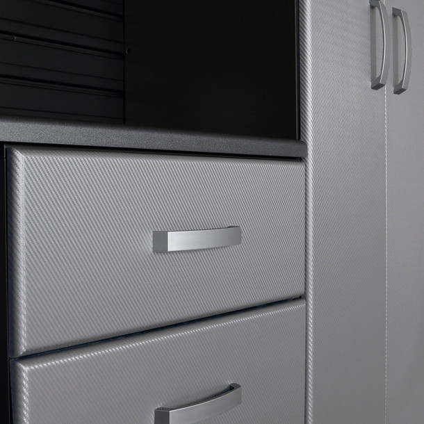 7pc Deluxe Cabinet Storage Set - White/Platinum Carbon