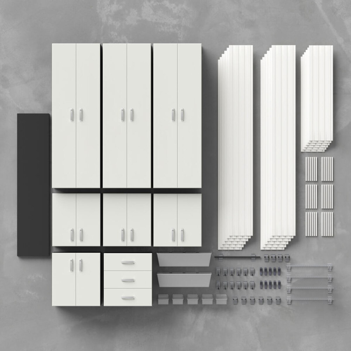 Flow Wall 9 Piece Master Workstation - White