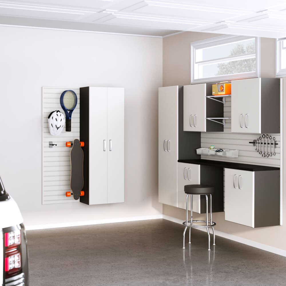 21 Piece Slatwall Panel, Tall Shelf, Bin, Hook & Large