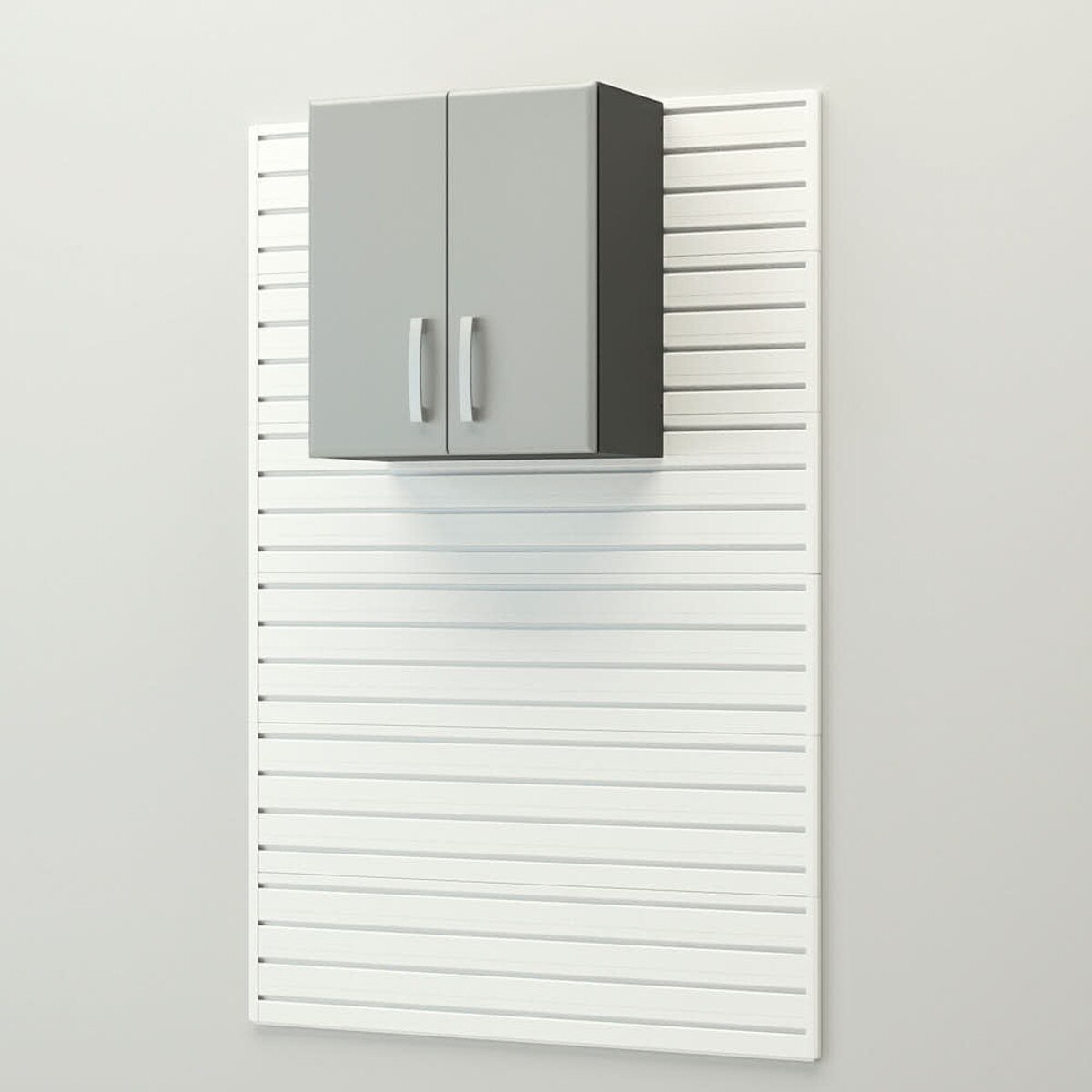 Flow Wall 12 Piece Deluxe Cabinet Set - Silver/White