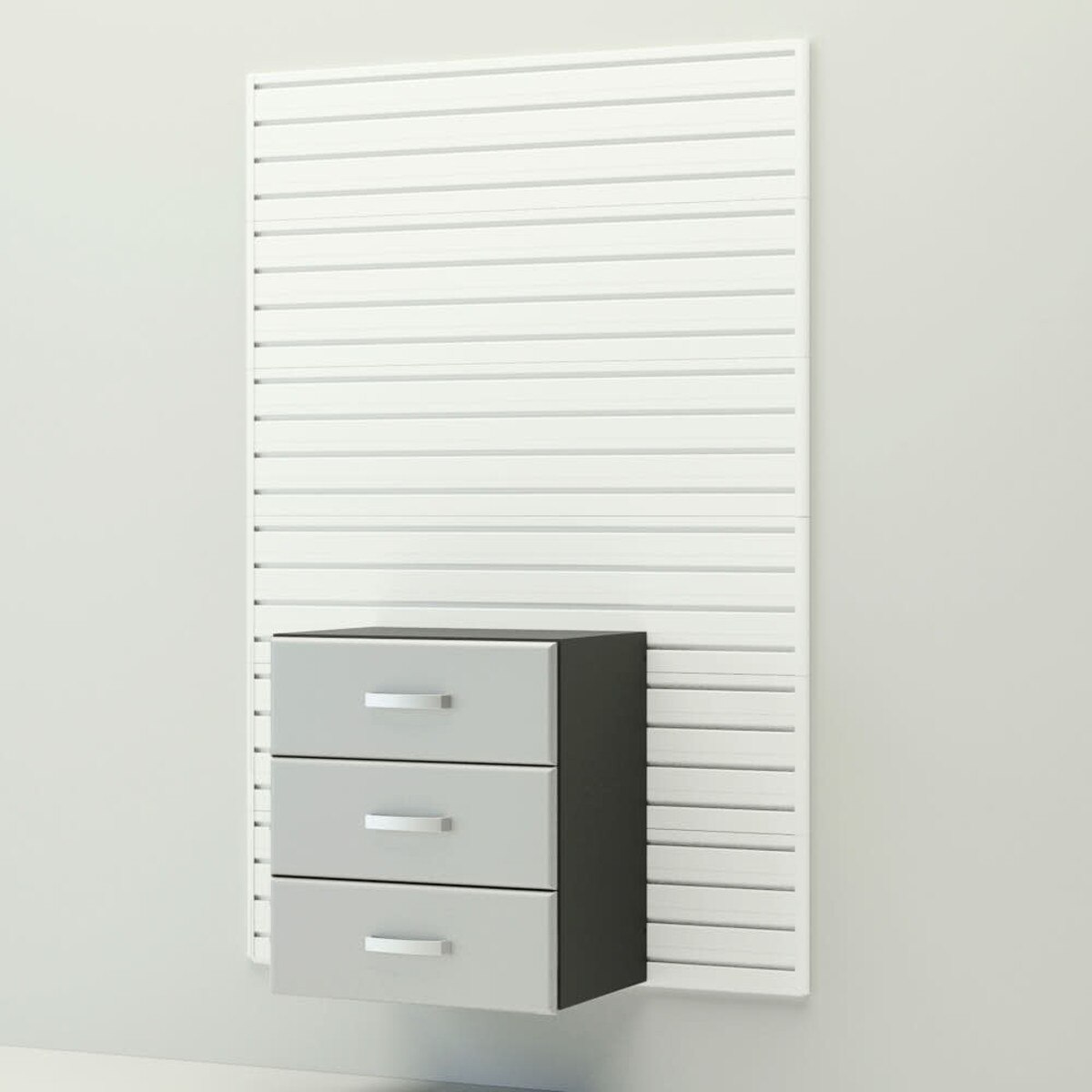 Flow Wall 12 Piece Deluxe Cabinet Set - Silver/White