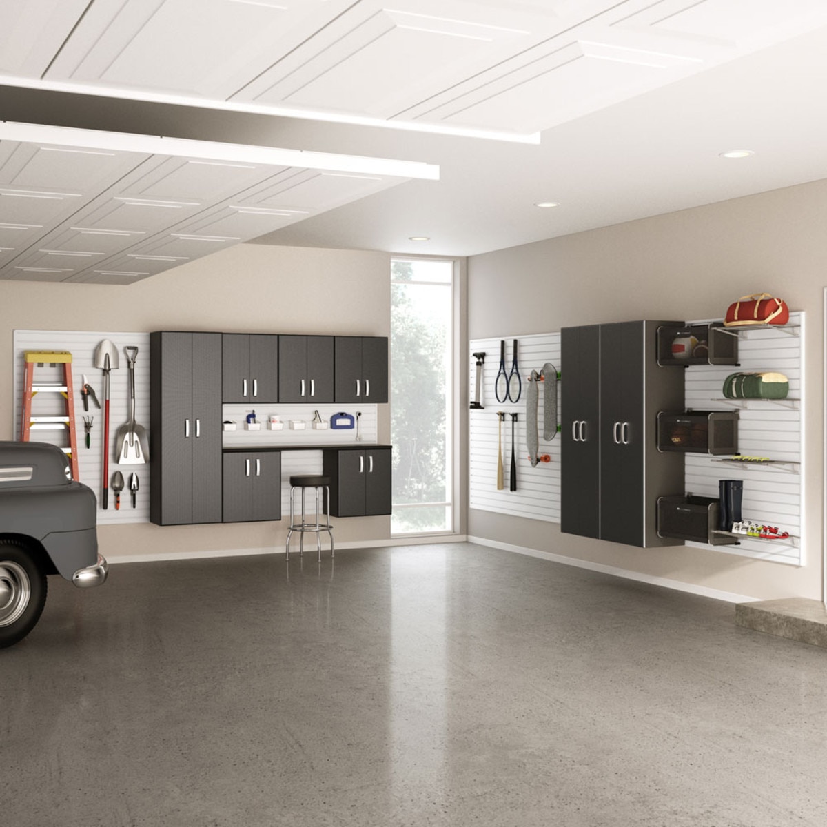 Flow Wall 9 Piece Jumbo Cabinet Storage Set - Graphite/White