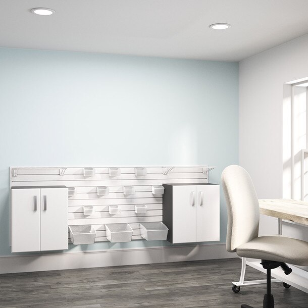 Flow Wall 2 Piece Laundry Cabinet Set - White/White