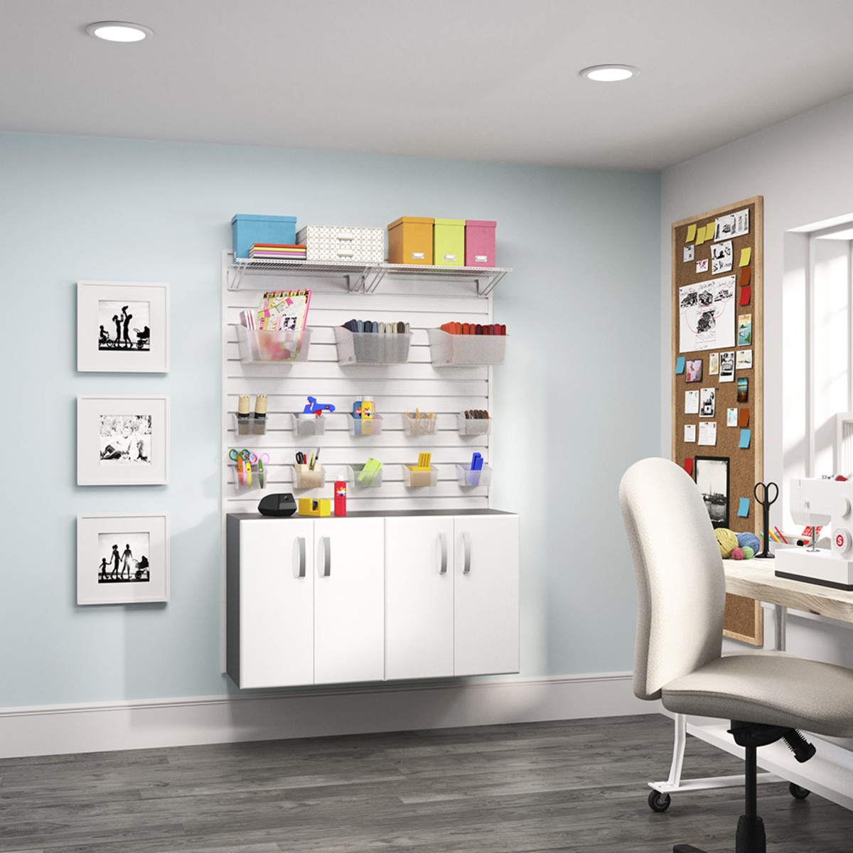 Flow Wall 2 Piece Laundry Cabinet Set - White/White