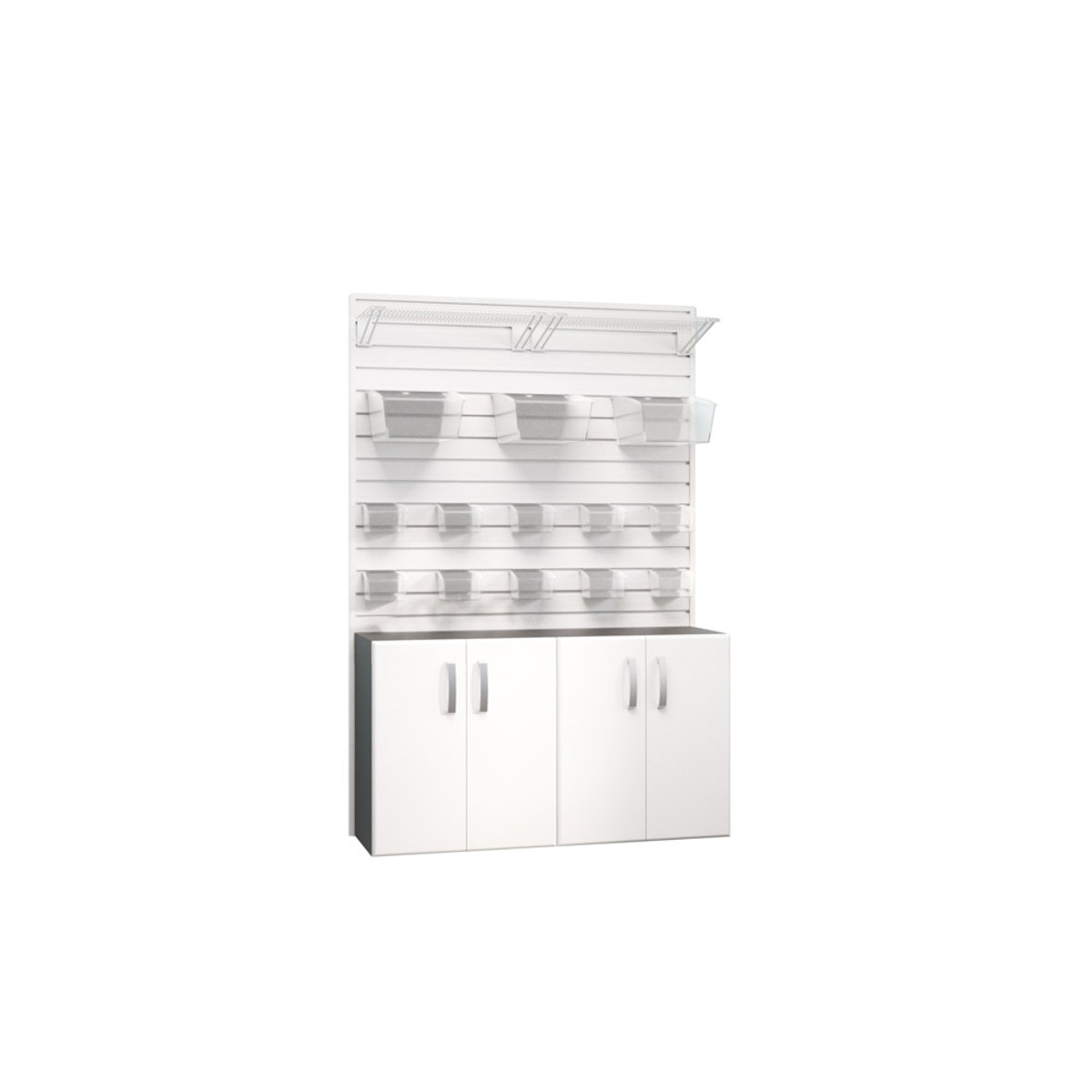 Flow Wall 2 Piece Laundry Cabinet Set - White/White