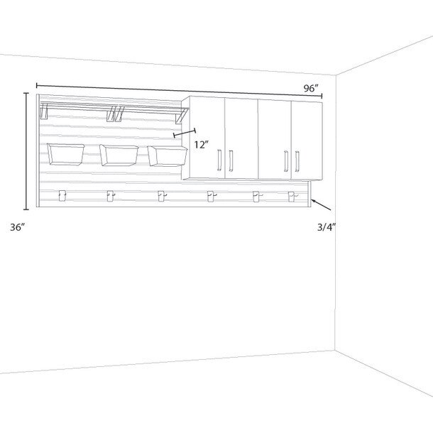 Flow Wall 2 Piece Laundry Cabinet Set - White/White