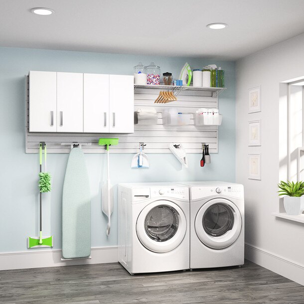 Small White Laundry Room Storage Cabinet — Rickle.