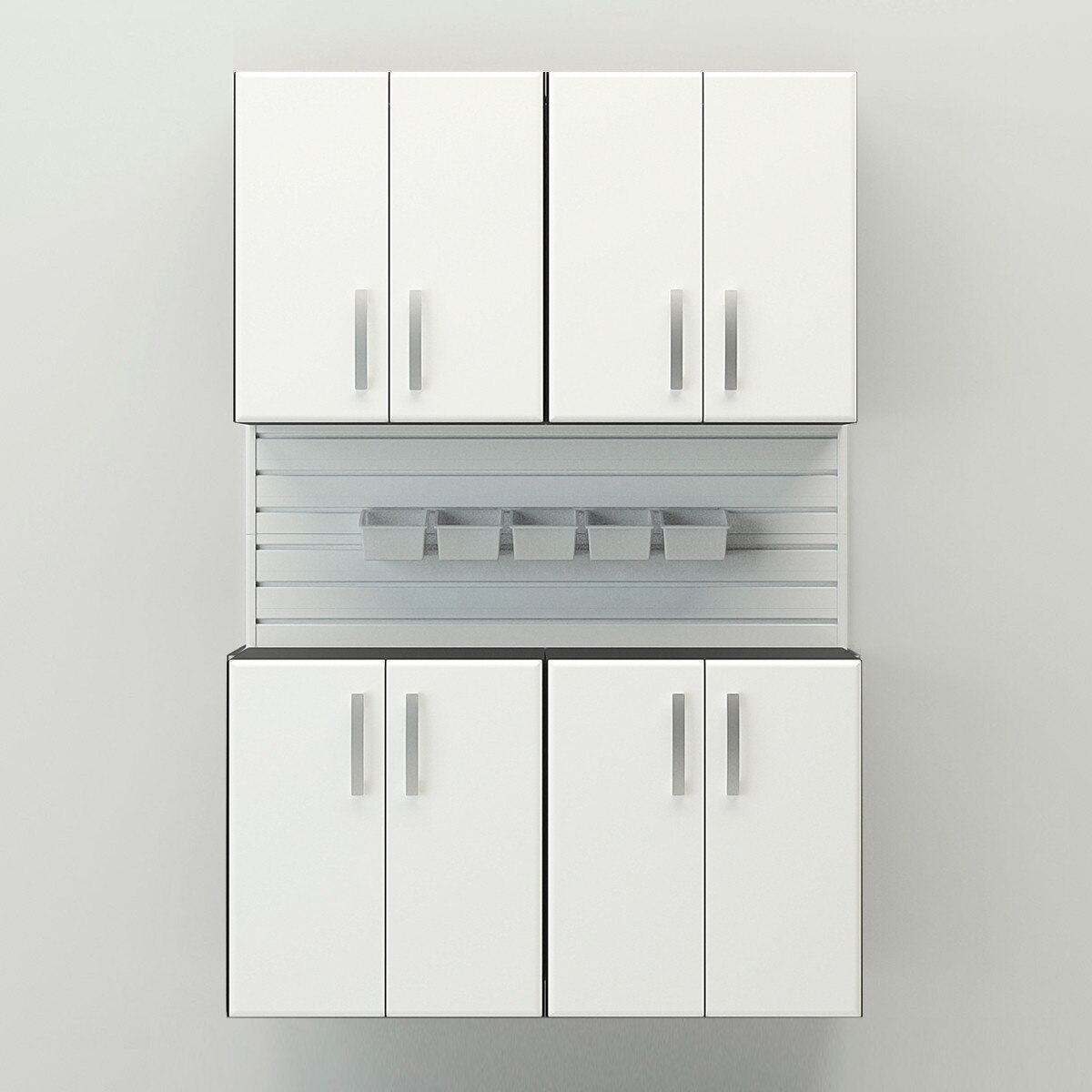Flow Wall 4 Piece Cabinet Set - White