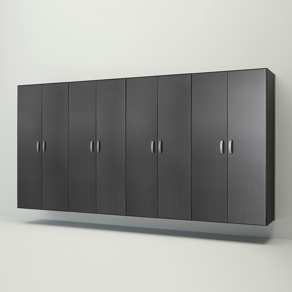 Flow Wall 4 Piece Jumbo Cabinet Storage Center - Graphite/Black
