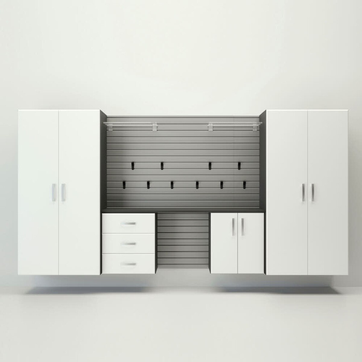 Flow Wall Jumbo Starter Workstation - White/Silver