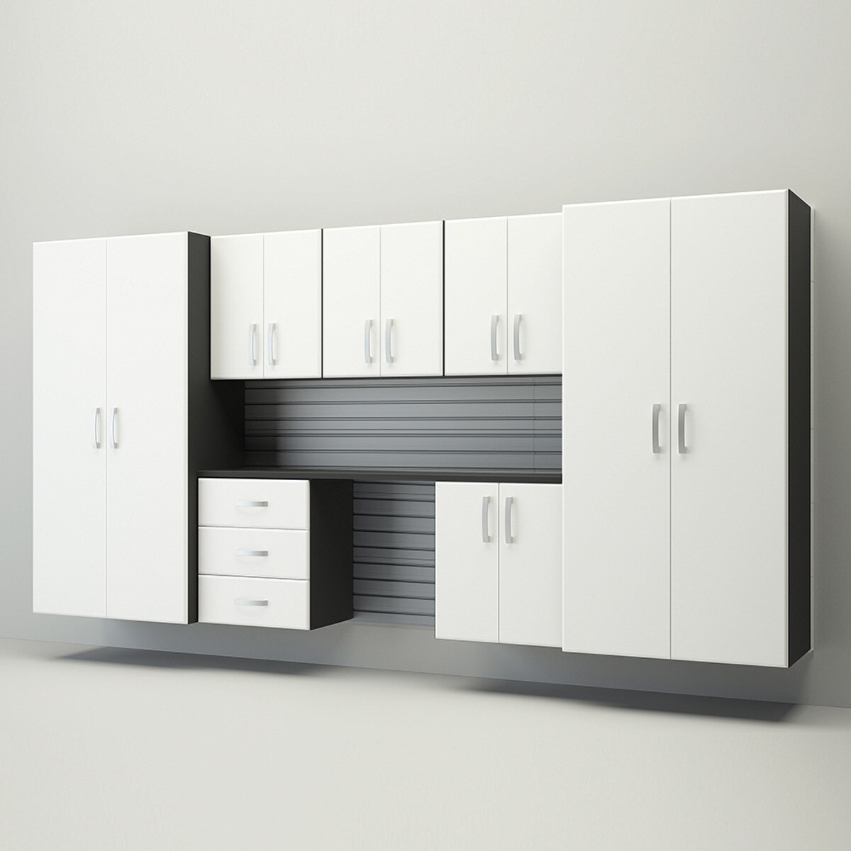 Flow Wall Jumbo Deluxe Workstation - White/Silver