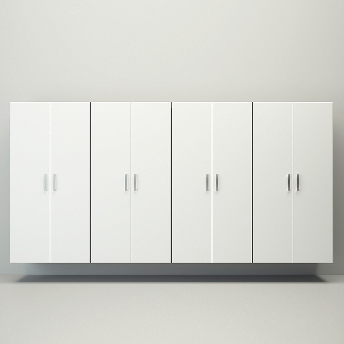 Flow Wall 4 Piece Jumbo Cabinet Storage Center - White/Silver