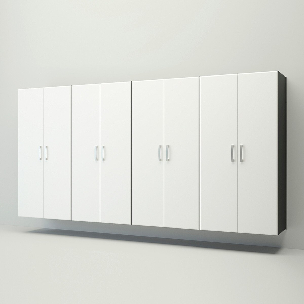 Flow Wall 4 Piece Jumbo Cabinet Storage Center - White/Silver