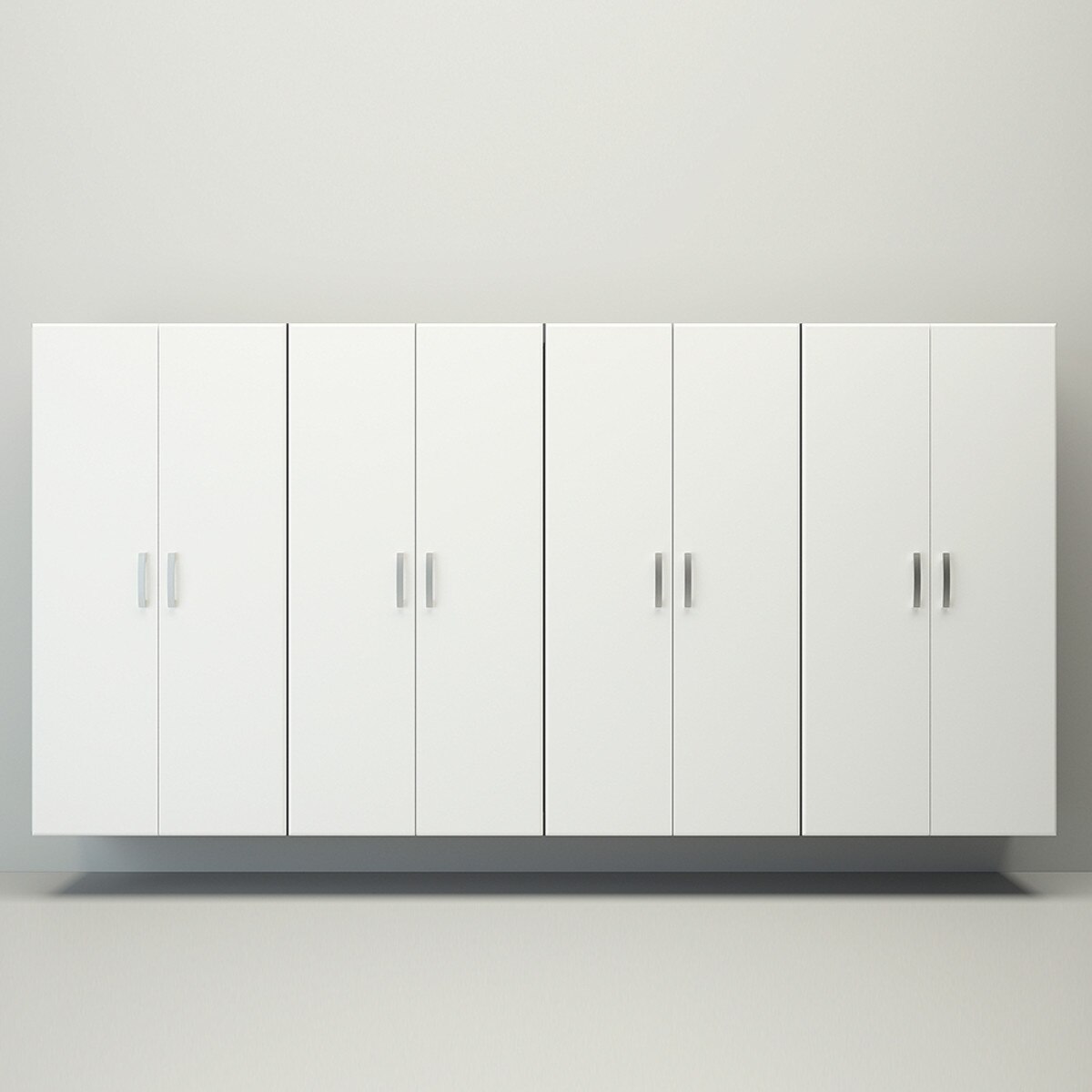 Flow Wall 4 Piece Jumbo Cabinet Storage Center - White/White