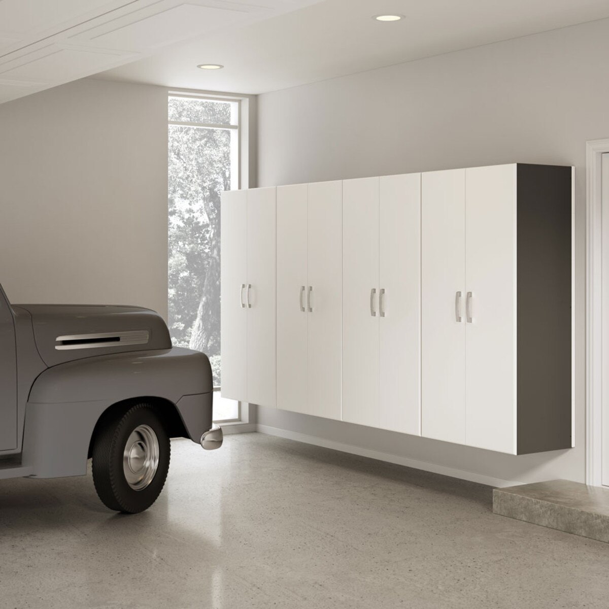 Flow Wall 4 Piece Jumbo Cabinet Storage Center - White/White