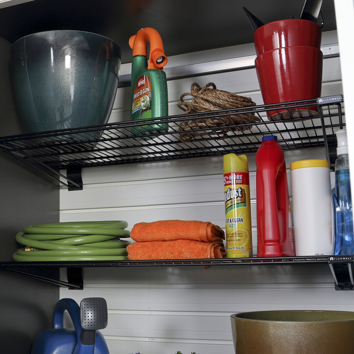 Flow Wall 4 Piece Jumbo Cabinet Storage Center - White/White