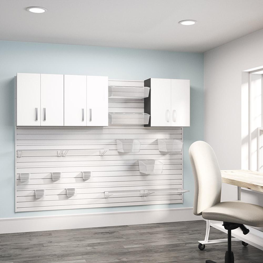 Flow Wall 3 Piece Craft Cabinet Set - White/White