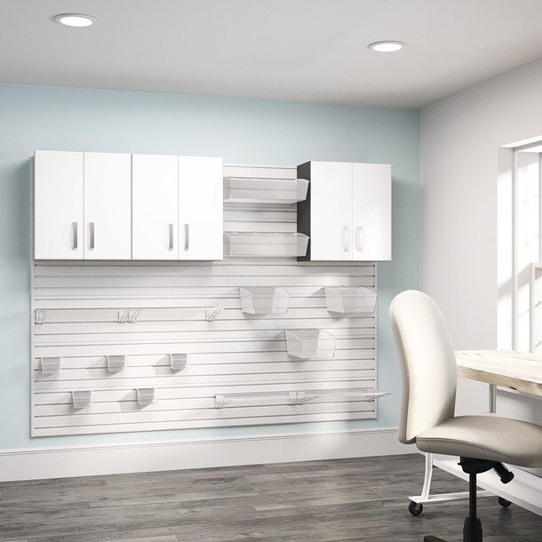 Flow Wall 3 Piece Craft Cabinet Set - White/White