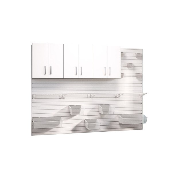 Flow Wall 3 Piece Craft Cabinet Set - White/White