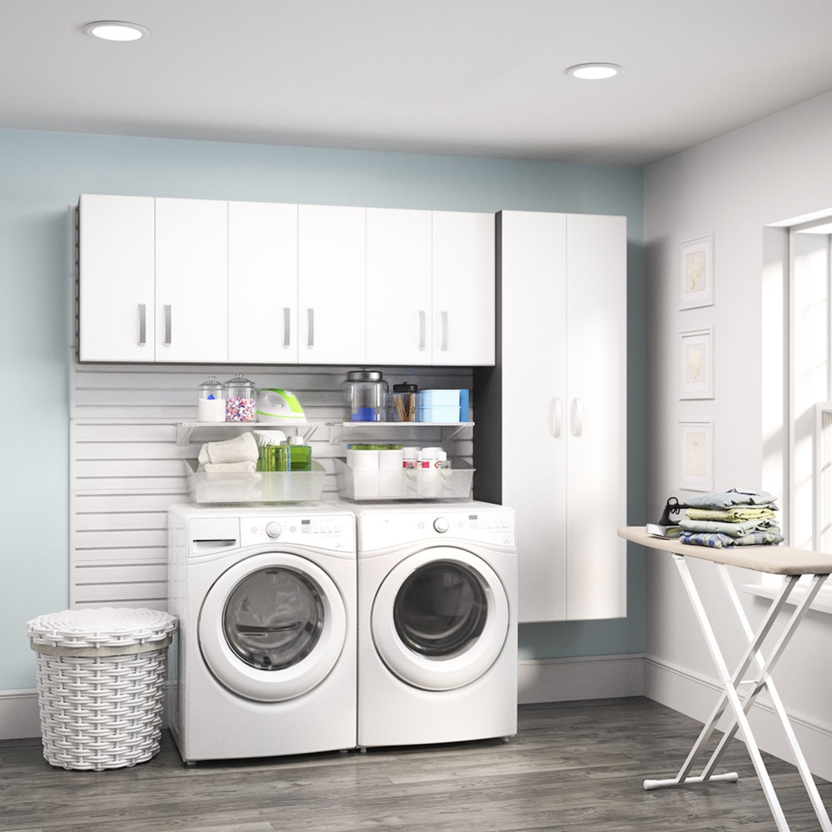 Flow Wall 4 Piece Laundry Cabinet Set - White