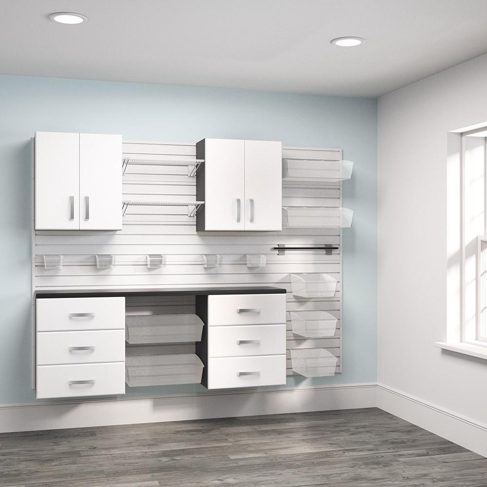 Flow Wall 5 Piece Craft Cabinet Set - White