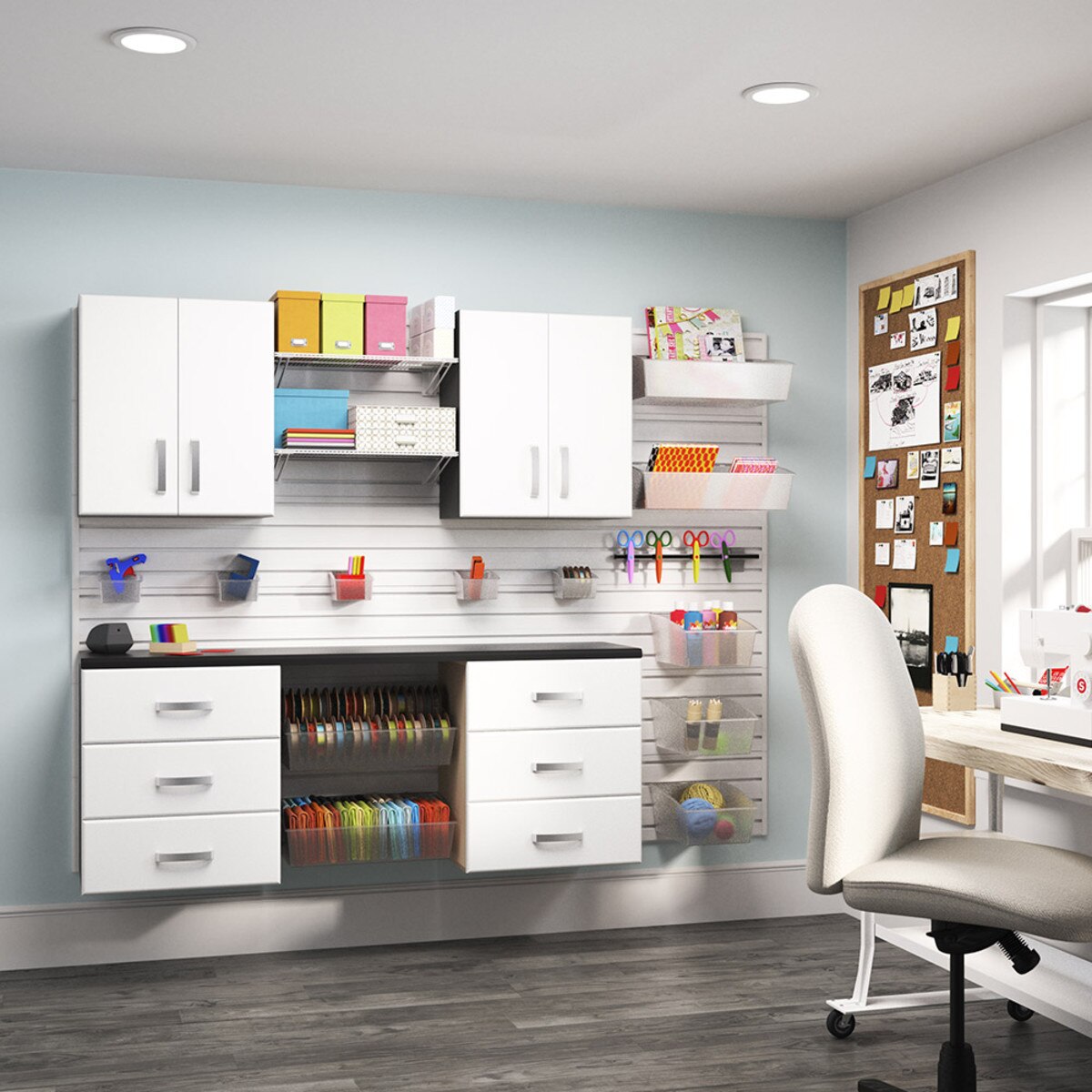 Flow Wall 5 Piece Craft Cabinet Set - White