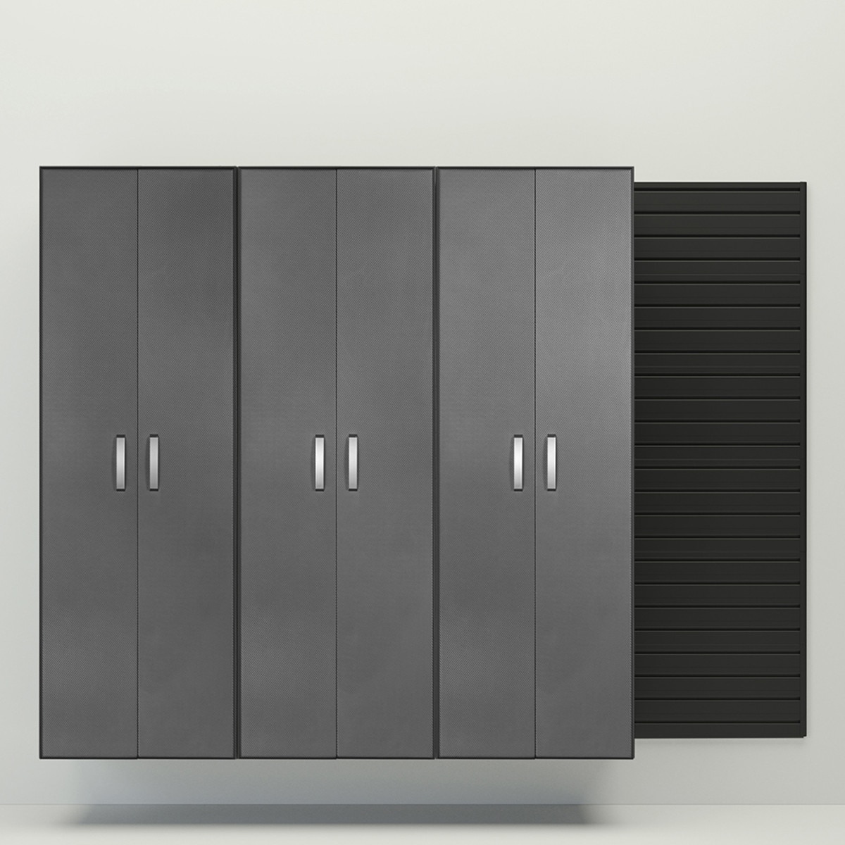 Flow Wall 3 Piece Tall Cabinet Storage Set - Graphite/Black
