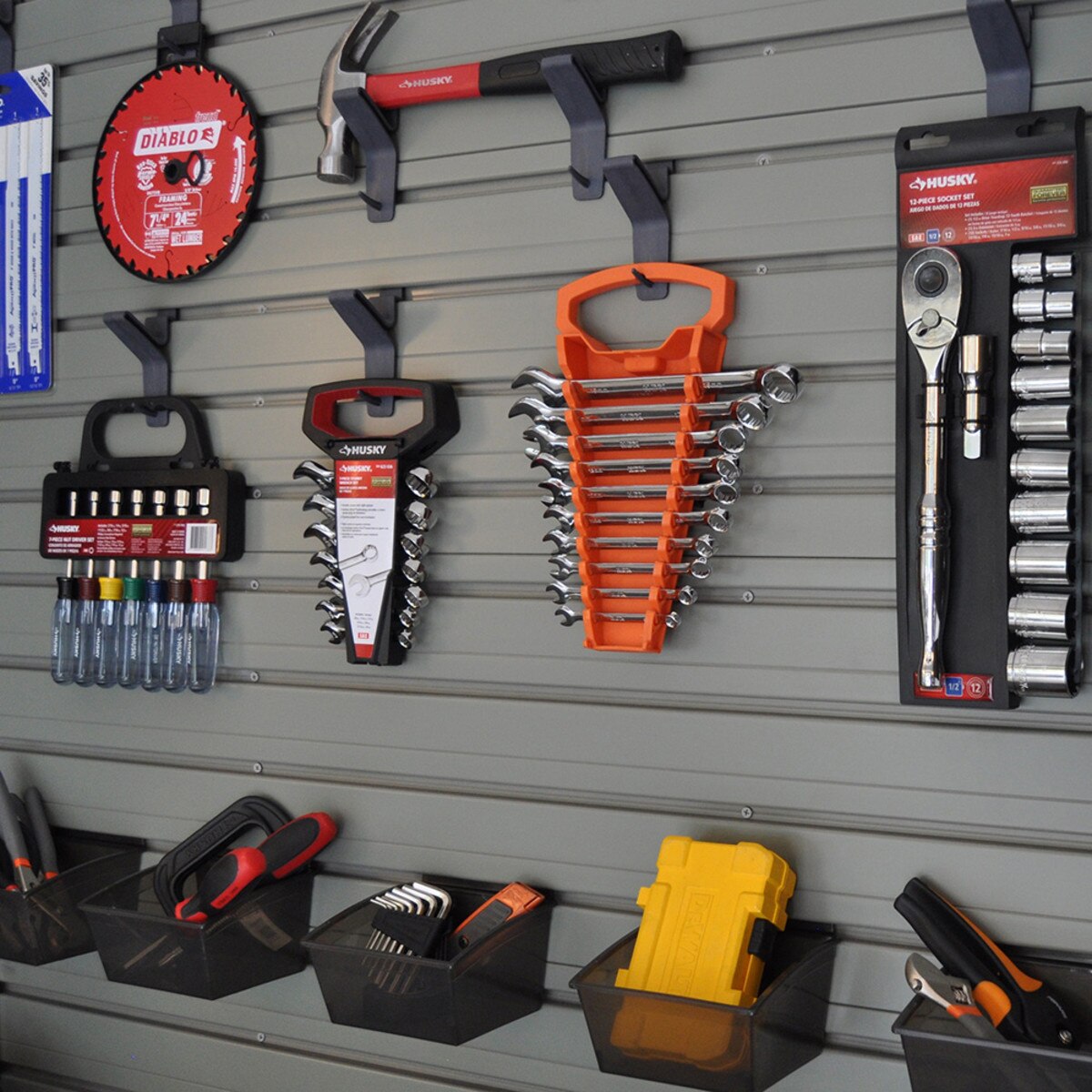 Flow Wall 5 Piece Complete Storage Cabinet Set - Silver