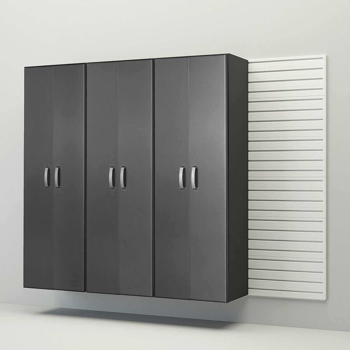 Flow Wall 3 Piece Tall Cabinet Storage Set - Graphite/White