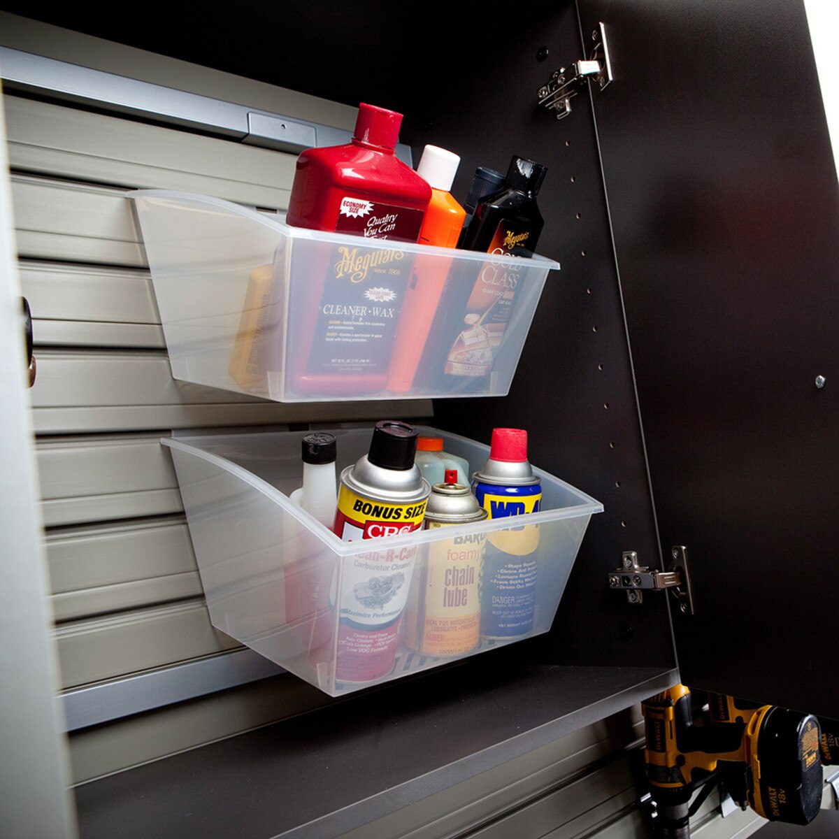 Flow Wall 3 Piece Tall Cabinet Storage Set - White/White