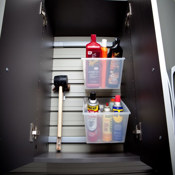 Flow Wall 5 Piece Complete Storage Cabinet Set - White/Silver