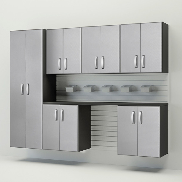 7pc Cabinet Storage Set - White/Platinum Carbon