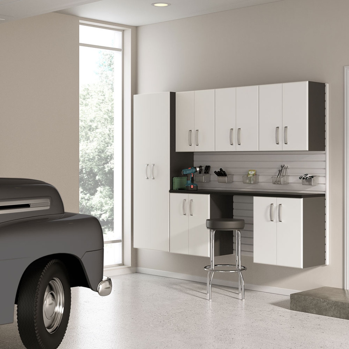 Flow Wall 7 Piece Cabinet Storage Set - White