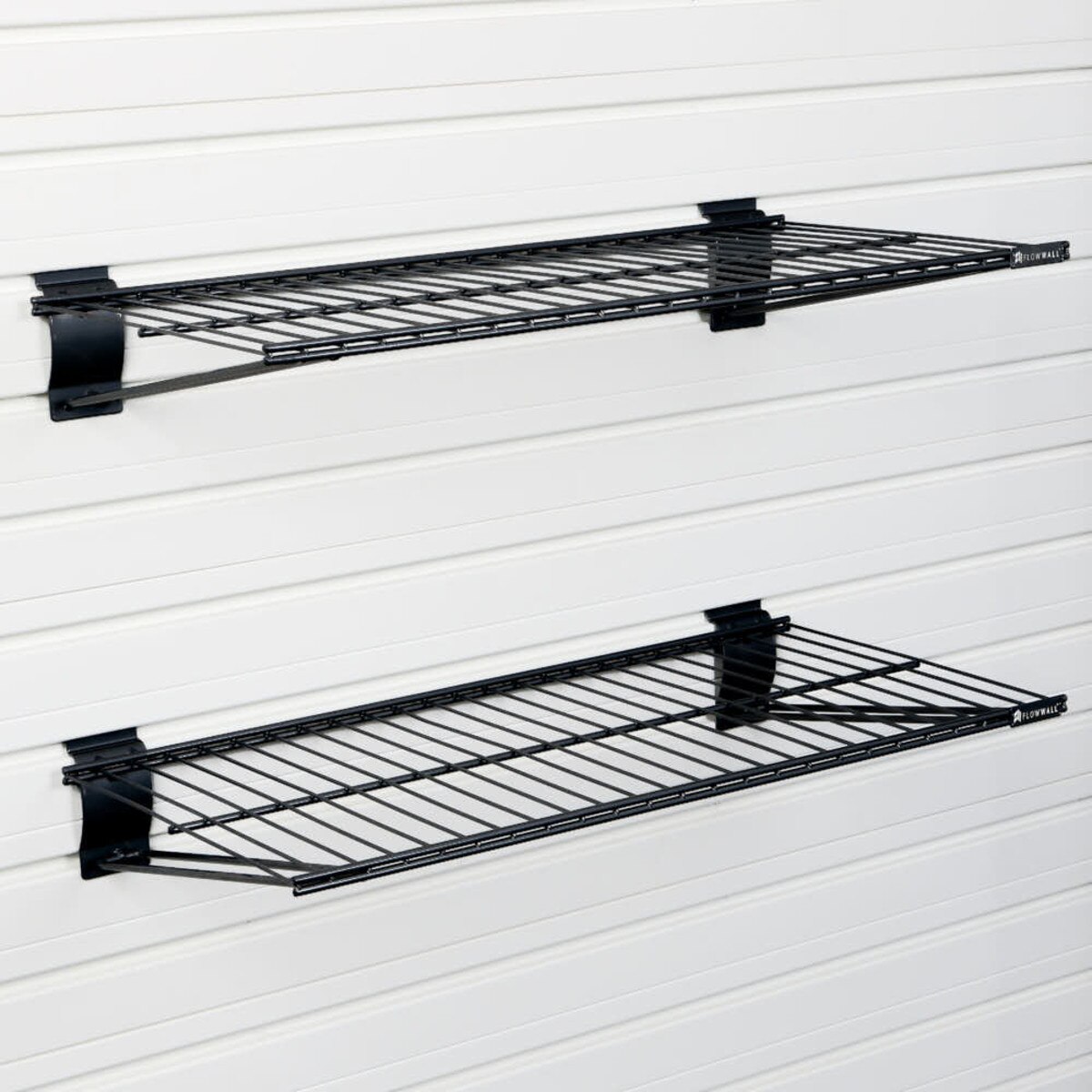 Flow Wall Metal Bracket Shelf (2 Pack) - Black