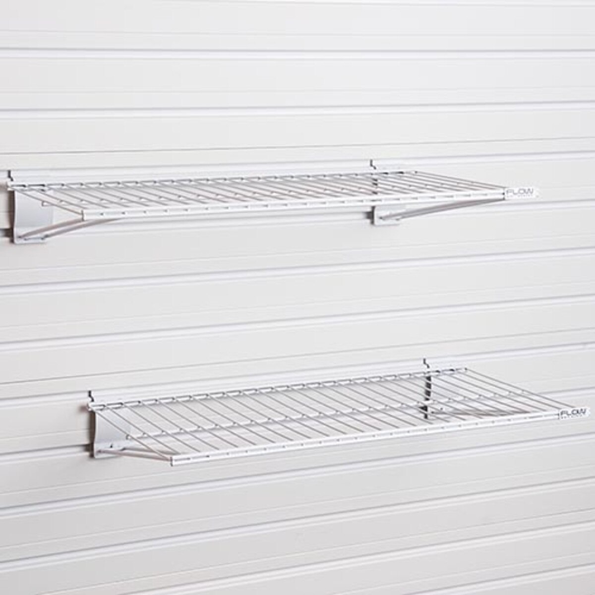 Flow Wall Metal Bracket Shelf (2 Pack) - White