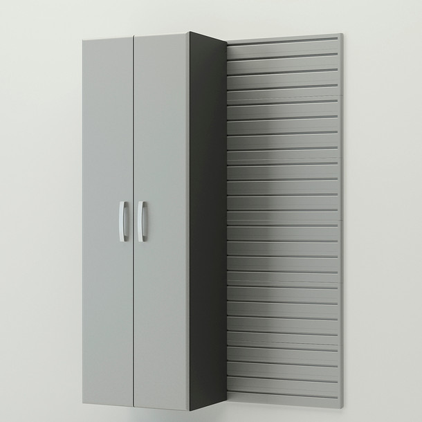 Flow Wall Tall Storage Cabinet - Silver Cabinet