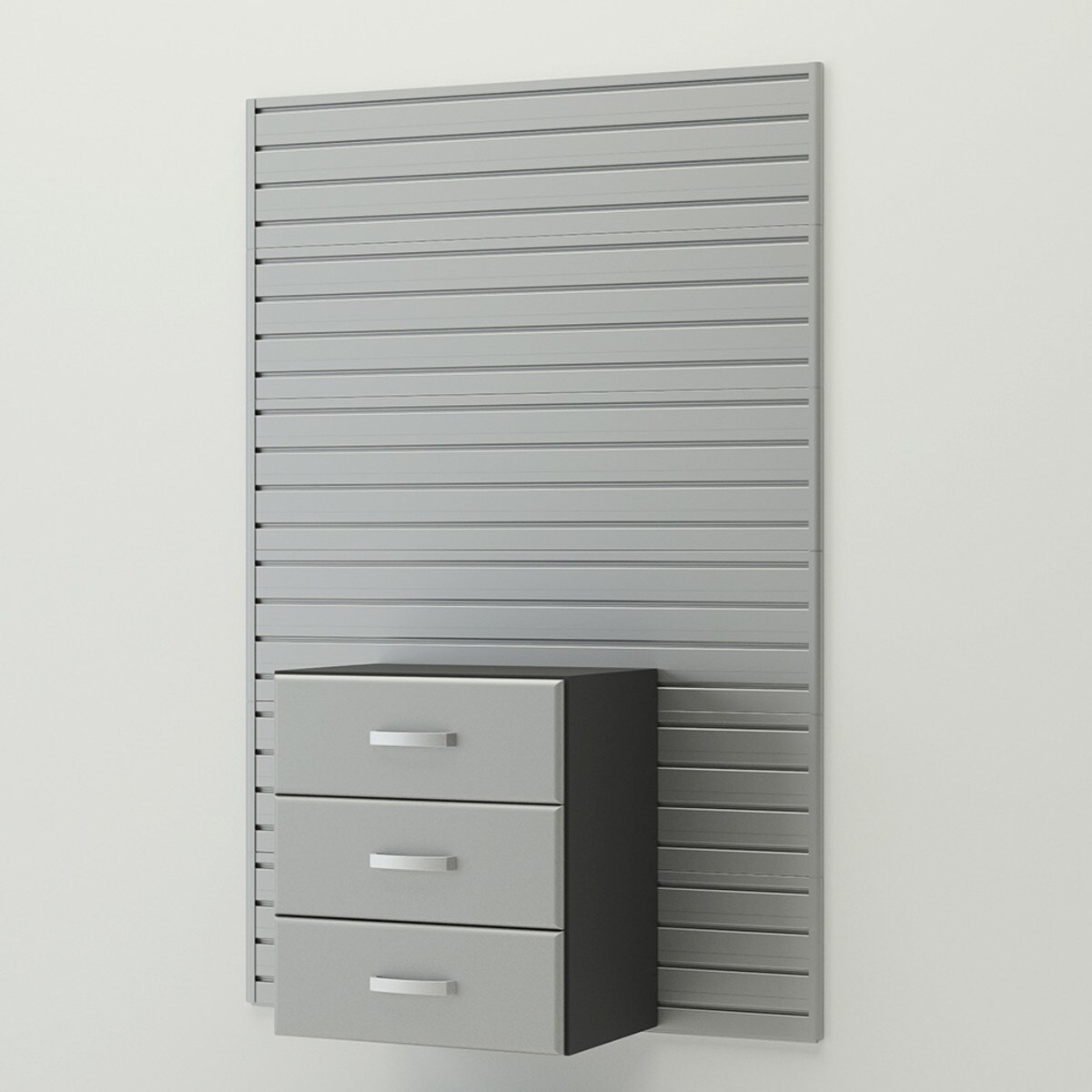 Flow Wall Complete 3 Drawer Cabinet - Silver