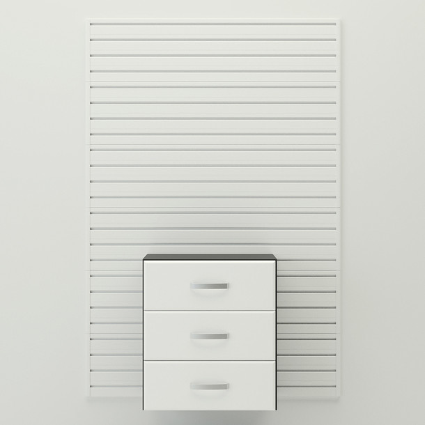Flow Wall 3 Drawer Storage Cabinet - White Cabinet