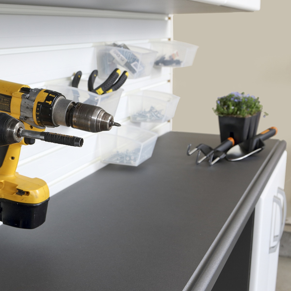 Flow Wall 71" Large Work Surface - Dark Gray