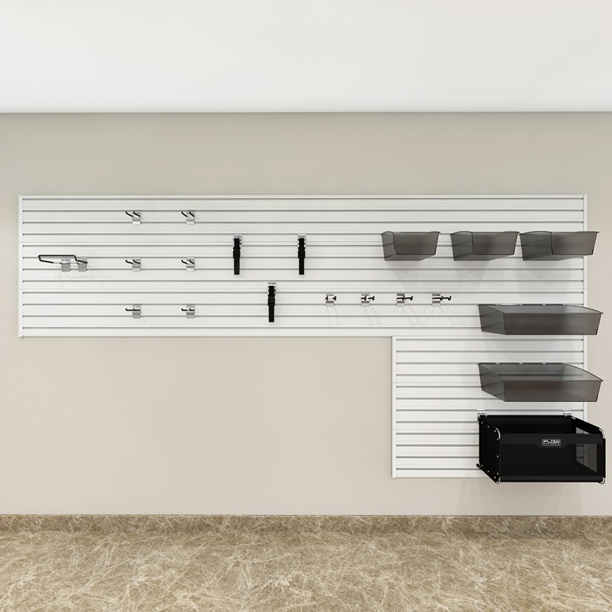 Flow Wall Garage and Hardware Storage Set - White