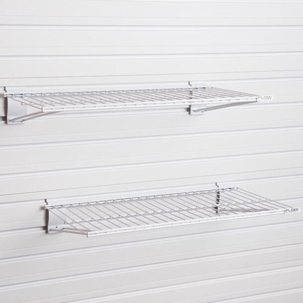 16 Piece Slatwall Panel, Shelf & Hook Storage Set - White Slatwall