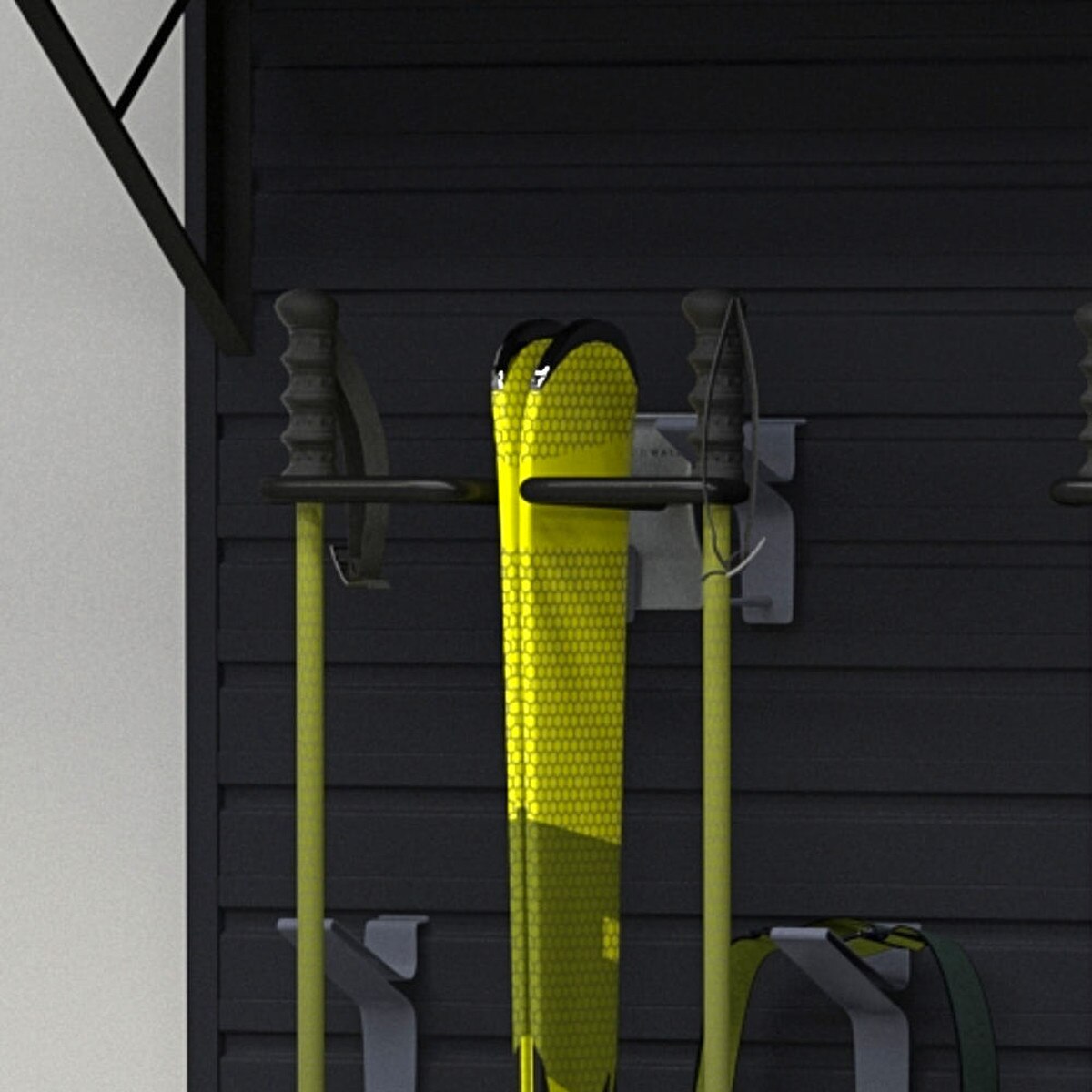 17 Piece Slatwall Panel, Heavy Duty Shelf, Sports Hook Storage Set - Black Slatwall