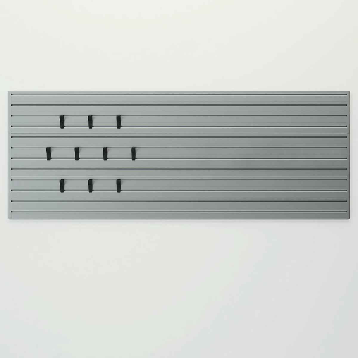 11 Piece Slatwall Panel & Hook Storage Set - Silver Slatwall