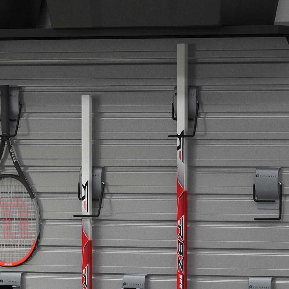 14 Piece Slatwall Panel, Heavy Duty Shelf, Bin, Hook Storage Set - Silver Slatwall