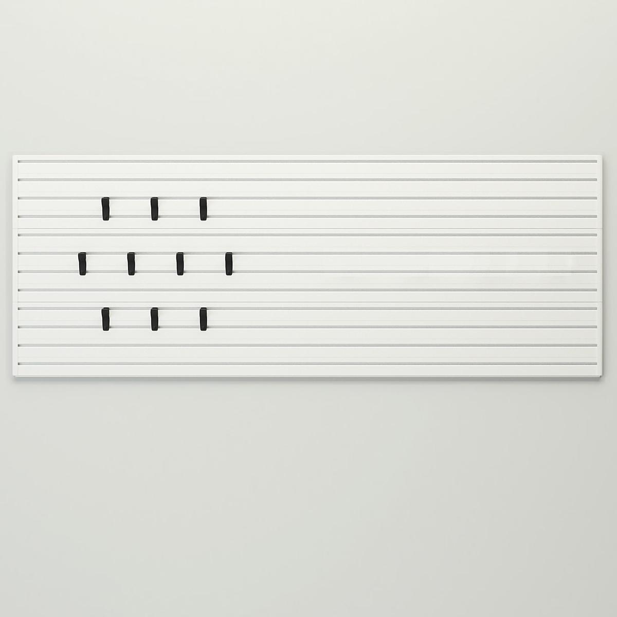 11 Piece Slatwall Panel; Hook Storage Set - White Slatwall