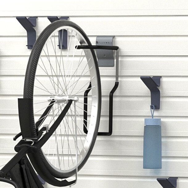 17 Piece Slatwall Panel, Shelf & Bike Hook Storage Set - White Slatwall