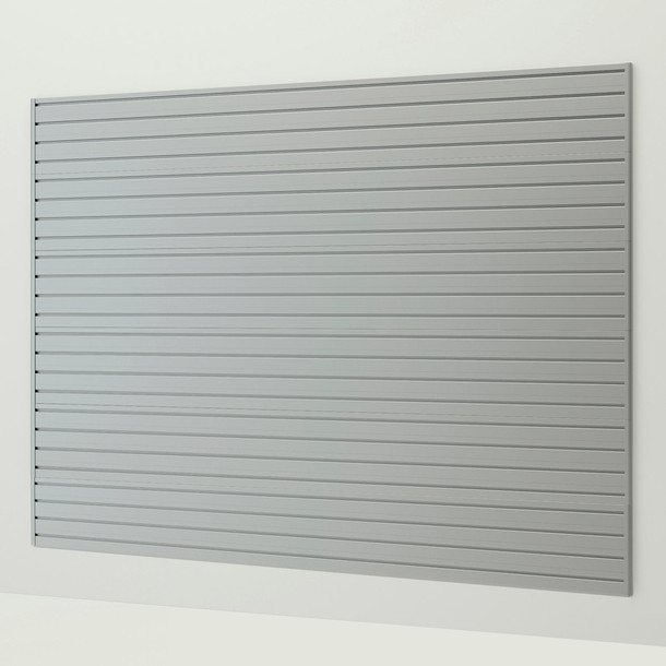 Flow Wall 48 Sq. Ft. Slatwall Panel Pack - Silver